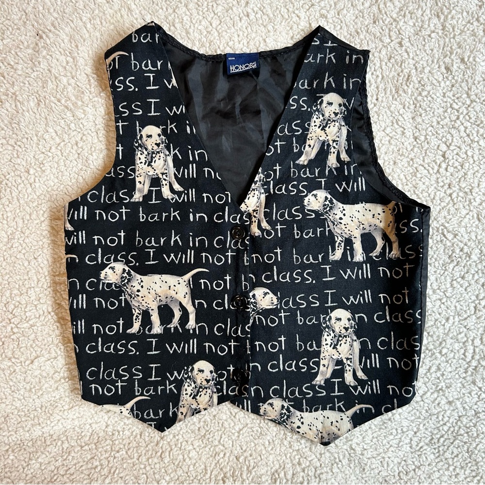 Vintage Honors Button Down Vest, Dogs, child’s size S